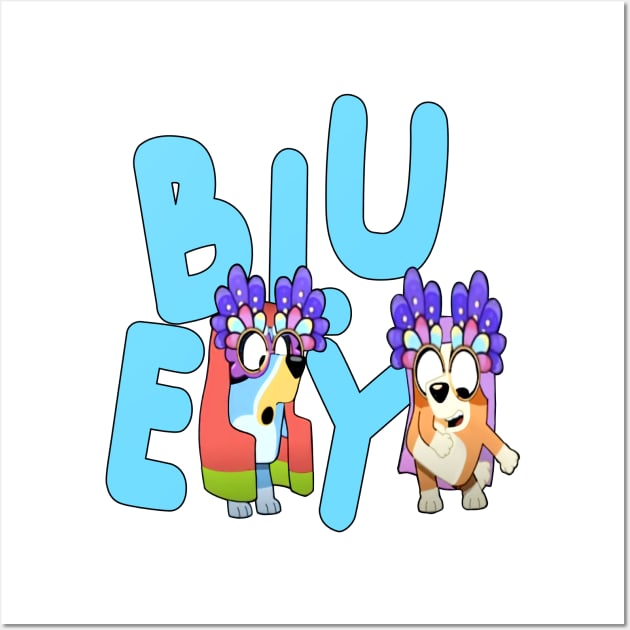 Bluey and Bingo Funny Animated Movie funny Wall Art by Justine Nolanz